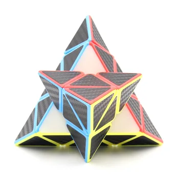 MoYu MeiLong Pirámide de Fibra de Carbono de la etiqueta Engomada Cubo Mágico 3x3x3 Neo Velocidad Cubo Rompecabezas Antiestrés Juguetes Educativos
