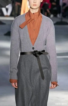 KASURE Vestido de Boda de la Correa Para las Mujeres de la Marca de Diseño de la Hebilla de hebijón de Bowknot de Imitación de Cuero de la Marca del Diseñador de Moda Contratado Cinturón Fino