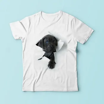 Cane corso perro Chihuahua y romper t-camisa fuera brillante 3d camiseta de los hombres de 2018 nuevo blanco casual de manga corta divertido t shirt homme