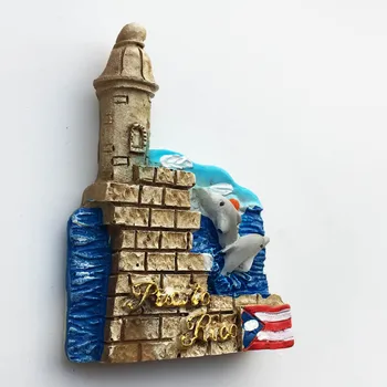 Puerto Rico, estados UNIDOS Imán de Nevera de Recuerdo para Turistas de San Juan 3d Refrigerador de la Resina de Pasta de Manualidades de Decoración para el Hogar Don Magnético Pegatinas