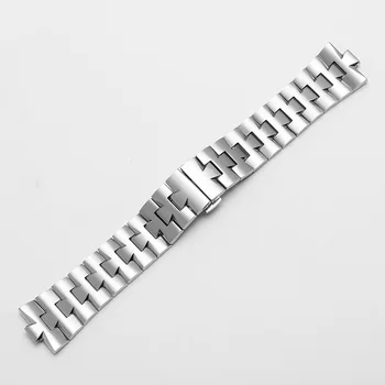 Convexa de la interfaz de correa Sólida de acero Inoxidable correa de reloj pulsera de plata de Reemplazo de la correa del metal para VC 47040 serie reloj de cadena