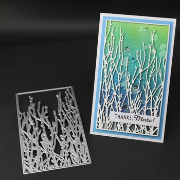 Marco rectangular de Corte de Metal Muere Coral Ramas Artesanales Plantilla para la Decoración de la Perforación de las Plantillas de Diy álbum de recortes de Estampado Muere