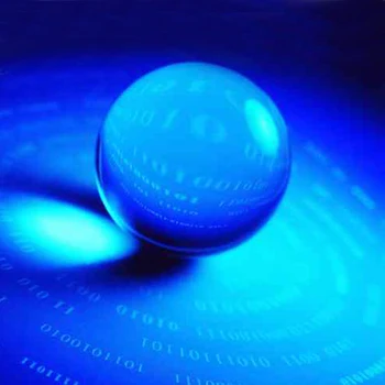 H&D de 50 mm de Cristal de la Meditación de la Bola de Mundo de la Fotografía de la Decoración de la Esfera de Sanación Casa Adornos de Navidad w/Soporte Libre (azul)