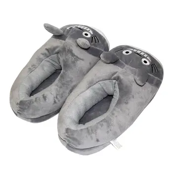 28cm Anime Mi Vecino Totoro de Peluche Zapatillas de Peluche Suave Zapatos de Interior Caliente del Invierno Para Mujer Y Hombre Dropshipping