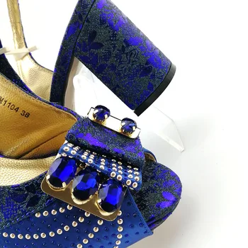 2020 más Nuevo diseño italiano Zapatos a juego con los Bolsos de la moda Africana Patrón de estilo de las Mujeres de Nigeria, de tacón alto para boda y fiesta