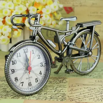 1Pcs de Bicicletas Retro Reloj de Diseño Fresco Reloj de Estilo Creativo de la Oficina de la Casa de Reloj de Mesa de la Vendimia de Hierro Reloj Grande de la Decoración de Regalo Dropshipping