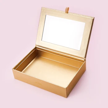 Jessup Caja de Almacenamiento de la Luz de Oro de Cosméticos Caja de Papel Laminado Conjunto para las Mujeres el Maquillaje Accesorios Herramientas de Viaje Cajas de la Belleza