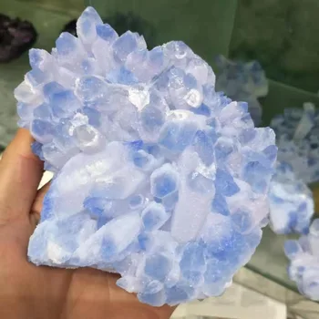 Raro natural de cristal azul clúster de mineral de la muestra de la boda decoración de acuario de 400-450g