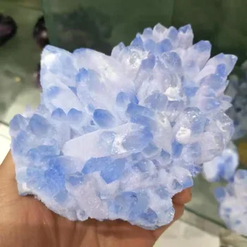 Raro natural de cristal azul clúster de mineral de la muestra de la boda decoración de acuario de 400-450g