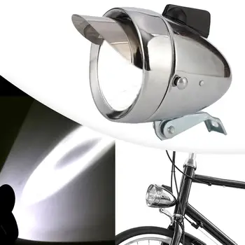 3 LED de la Bicicleta del Faro de la Bicicleta Luz Delantera de la Vendimia de la Linterna de la Lámpara Con Soporte de Cabeza de Luz Retro Bicicleta Luz Delantera