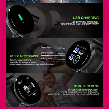 Deporte Reloj Inteligente Hombres Smartwatch de las Mujeres Reloj Inteligente de la Presión Arterial Monitor de Ritmo Cardíaco Impermeable Reloj Smartwatch Para Android IOS