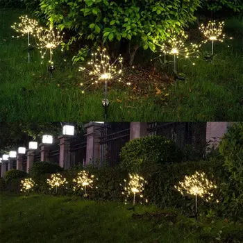 2021 nuevo al aire libre Solar del LED Luces de los Fuegos artificiales 90/150 Led de la prenda Impermeable de la Cadena de Hadas Para el Jardín de Casa de la Calle de la Decoración de la Navidad