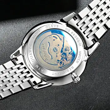 Par mecánico automático reloj de pulsera de los Hombres y Mujeres de negocios de estilo casual, reloj con calendario impermeable luminosa de la marca del reloj