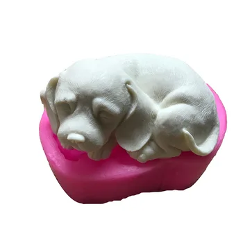 Navidad Moldes de Resina de Silicona Lindo Cachorros de Perro de Animal 3D hecho a Mano de Polímero de Tarta Fondant de la Pared del Diseñador de paneles de Hormigón del Molde, Molde