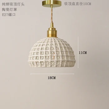 IWHD Japonés de Estilo Nórdico Moderno Colgante de Accesorios de Luces de Comedor Sala de estar de cerámica Blanca Colgando de la Lámpara de Lamparas Vintage