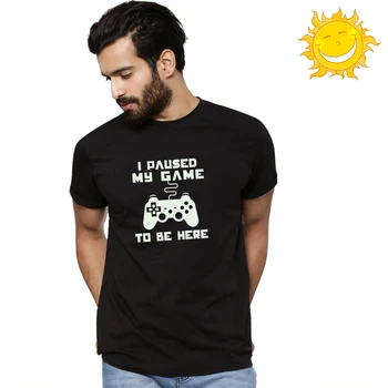 La moda Reflece Luz T-shirt me detuve de Mi Juego Para Estar Aquí Camisa de los Hombres que Brillan En la Oscuridad Fluorescente Camiseta Luminosa En Negro de la Noche Tops
