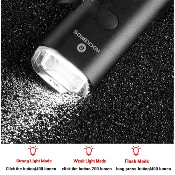 200/400 Lúmenes de Luz de Bicicleta USB Recargable LED Linterna de Luz de los Faros Delanteros de Luz Impermeable de la Lámpara de seguridad en la conducción de Equipos de