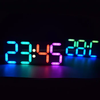 Gran Pulgadas del Color del arco iris en forma de Tubo Digital DS3231 Reloj kit de BRICOLAJE con colores personalizables Electrónico kit de Au23 Dropship