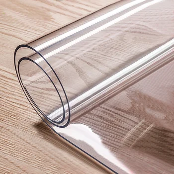 Mantel PVC Suave transparente de Vidrio impermeable Oilproof Cocina Comedor mesa cubierta de un mantel para mesa rectangular