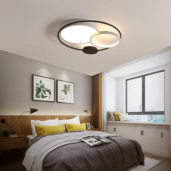 NEO Brillo Moderno techo de luz led para la sala de estar dormitorio, sala de estudio, negro+blanco o gris accesorios de la lámpara de techo de color