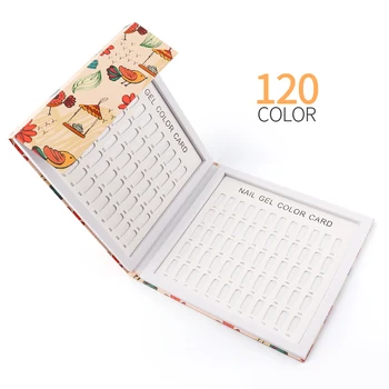 120 Colores de Uñas Consejos de la Pantalla de la Libreta de DIY Nail Art que Muestra Estante de Gel de Color de esmalte de Uñas de la Tarjeta de Gráfico de Pintura Dedicada la Placa de la Pantalla