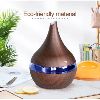 300 ml de USB Eléctrico, Quemador de Incienso Aroma difusor de aire de madera Ultrasónico humidificador de aire aceite Esencial de Aromaterapia cool mist maker