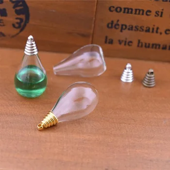10pcs 28*18 mm de Vidrio Transparente en forma de Lágrima de la Botella Para Miniaturas de Decoración para el Hogar Bonsai de Artesanía Jardín Adorno de Decoración para la Fabricación de Joyas