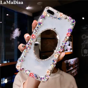 Para Xiaomi Redmi 5 6 4X 4A 5A 6A Note4 5 6 7 8 Nota de Pro 4X 5A caja del Teléfono de la Cubierta 3D Rhinestone Diamante Espejo de TPU Suave Casos de Bling