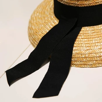 2019 Verano de la Cinta de sombreros de Mujer Diseñador de Sombrero de Paja de Verano, de Playa, Sombrero de Sol de Señora francesa Retro de Ala Ancha Marca de Moda Femenina Sombrero
