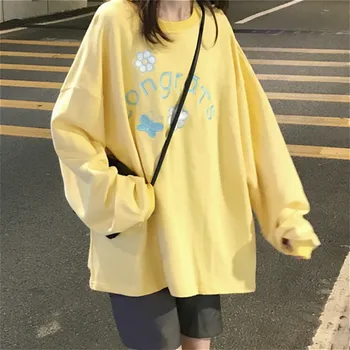 Sudaderas con capucha de las Mujeres con Estilo de Manga Larga Suave O-cuello Diaria de los Adolescentes coreano con Capucha Dulce Floral Diseño Simple Suelto de la Mujer Sudaderas Chic