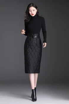 Abajo de algodón de tamaño más vintage 2021 cintura alta de ropa de mujer otoño invierno casual suelto midi faldas para mujer de la falda de la calle