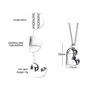 FXM CCN46 collar de acero inoxidable venta caliente de calidad superior de las mujeres solteras de 30mm corazón de regalo de las mujeres de la joyería