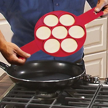 Antiadherente Crepe Maker Anillo de Huevo Fabricante de Silicona Panqueque Molde Fijador de Hornear un utensilio de Repostería Tortillas Fácil de DIY de la Aleta de la cocina