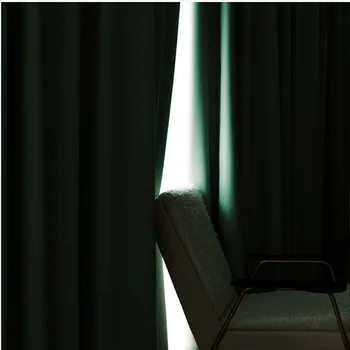 Hotel Sólido de Color de Sombreado de Alta Calidad de la Tela de la Cortina Nórdicos Verde Simple Apagón Cortina para la Sala de estar Dormitorio*VT