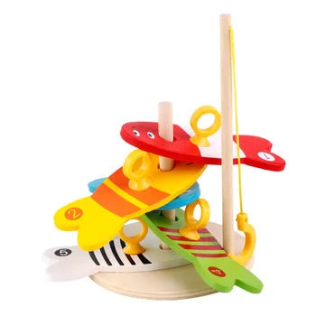 2021 Inigualable Divertido Puzzle de Madera Juguetes de Pesca de la Serie de Juegos de Montessori Rompecabezas Educativos, Juguetes de Madera para Niños, Regalos de Cumpleaños