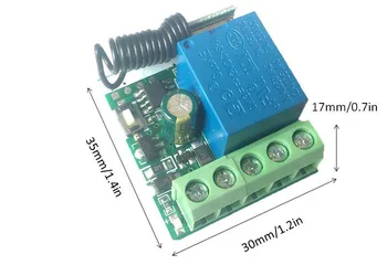 Control remoto 433Mhz DC 12V 1 CANAL de rf Interruptor de Relé de Receptor y Transmisor de Garaje Remoto el Control Remoto y el Interruptor de la Luz