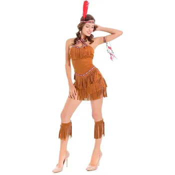 Mujeres Sexy Cosplay Disfraz De Vaquera Indios De La Princesa De La Borla De Disfraces De Adultos Carnaval De Halloween Fiesta Traje De Baile Ropa