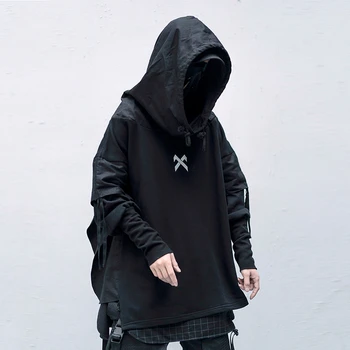 11 BYBB de la OSCURIDAD de LA Carga Sudaderas Hombres Harajuku Streetwear con Capucha Sudaderas Otoño 2020 de la Moda Casual de Hip Hop Macho Oversize XN19