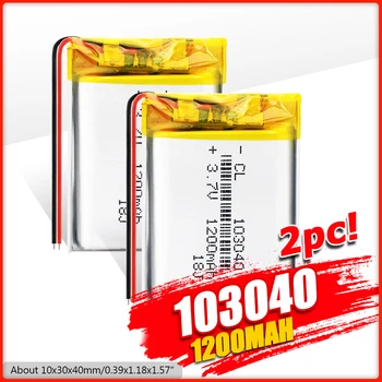 3.7 V 1200mAh de Polímero de Litio LiPo Batería Recargable 103040 Para MP3 MP4 GPS PSP video móvil game PAD E-libro de la Tableta 10*30*40