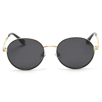 Peekaboo retro gafas de sol polarizadas de las mujeres de la vendimia de metal de oro de la cadena de la ronda de gafas de sol para los hombres uv400 2021 de verano de alta calidad