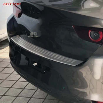 De Acero inoxidable de la Textura Exterior del Maletero Trasero Parachoques Pie Trim de Cola Umbral de la Puerta de Rozaduras Placa de Protección para Mazda 3 Axela año 2020