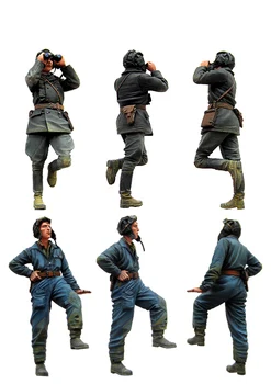 [tuskmodel] 1 35 escala de resina figuras de kits de Soldados soviéticos tripulación del tanque
