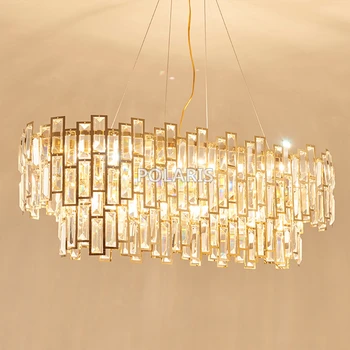 De lujo de Araña de Cristal de la lámpara Contemporánea Oval Lámparas Lámpara Colgante Colgante de Luz para la Decoración de la Boda