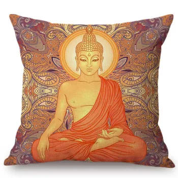 Mandala Patrón De Buda Señor De Meditación Budista Sofá Cojín Caso Tibetanos De Nepal Tailandia Budismo Cultural De La Funda Del Cojín