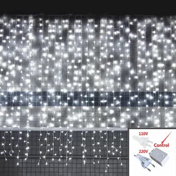 Decoraciones de navidad 3x1 3x2 3x3m Cortina de Hadas Cadena de Luz Led de Luces de Navidad Guirnalda para la Habitación de Decoración de Navidad USB/Enchufe de la UE
