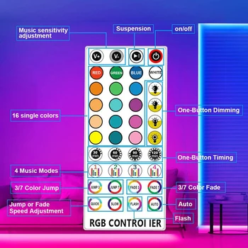 APLICACIÓN Bluetooth LED RGB Luz de Tira de SMD 5050 5M 10 m de la prenda Impermeable LED de la Cinta de la Cinta Con luces Regulables Música Temporizador de Control Remoto por INFRARROJOS