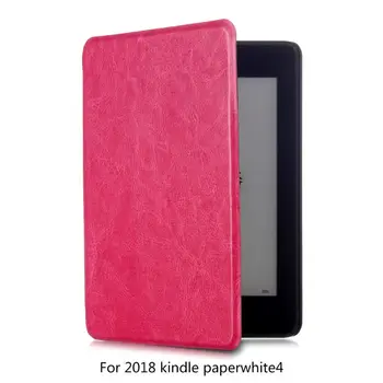 Universal de los E-books de la Tapa del Lector de Imitación de Cuero estuche Protector Magnético Caso para el 2018 Kindle Paperwhite 4 PQ94WIF