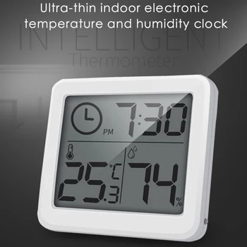 Electrónica Reloj de Escritorio Ultra-delgada Digital de Temperatura, Humedad Reloj de Mesa de control Automático Gran Pantalla LCD Multifunción/