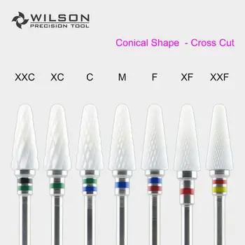 Forma cónica - 6.0 mm - Corte Cruzado - Blanco Zirconia de Cerámica Dental Laboratorio de Rebabas - WILSON herramientas de PRECISIÓN