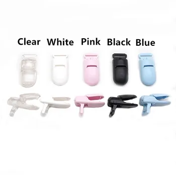 Chenkai 50PCS 15mm de Plástico Chupete Clips Transparente Chupete Clips de Chupete Tetina Clip Para el BRICOLAJE Infantil de la Dentición Clip de la Cadena de